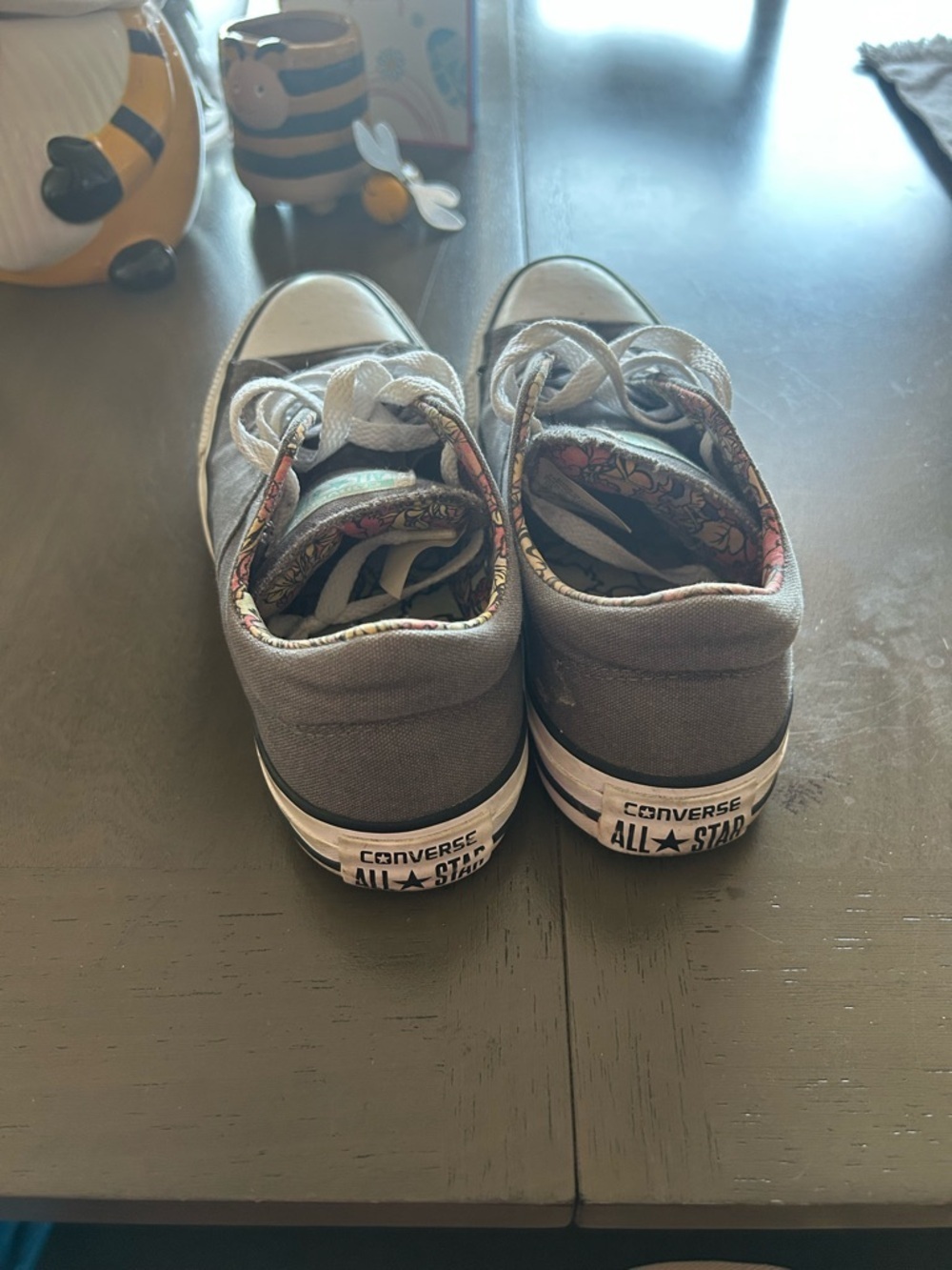 Converse Gray Canvas Low-Top Sneakers with White Accents - Picture 3 of 7